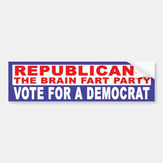 Antirepublikeinse partij -    de Brain Fart Party Bumpersticker (Voorkant)