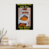 antiroken poster gele woorden (Keuken)