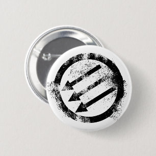 Antisascistisch ijzeren front ronde button 5,7 cm