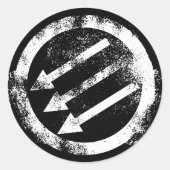 Antisascistisch ijzeren front ronde sticker (Voorkant)