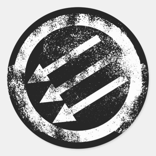 Antisascistisch ijzeren front ronde sticker (Voorkant)