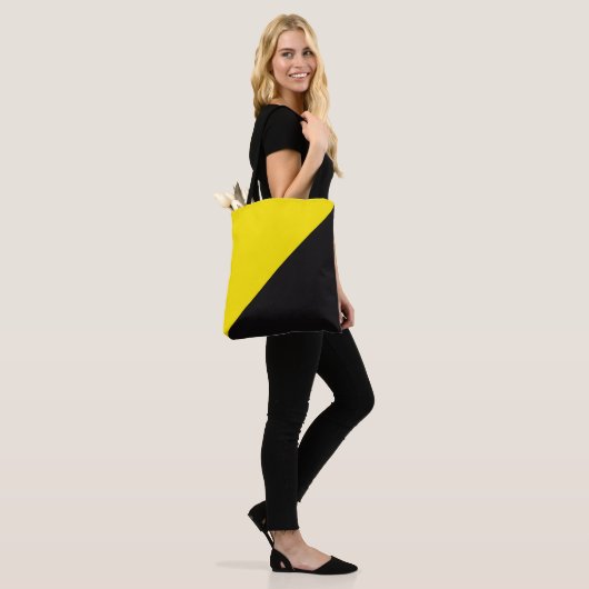 Antisemvlag Anarchocapitalisme geel en zwart Tote Bag (Op model)