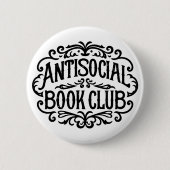 Antisociaal boek club introvert reader ronde button 5,7 cm (Voorkant)