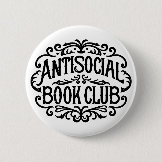 Antisociaal boek club introvert reader ronde button 5,7 cm (Voorkant)