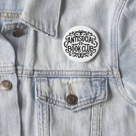 Antisociaal boek club introvert reader ronde button 5,7 cm (In situ)