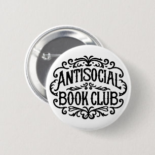 Antisociaal boek club introvert reader ronde button 5,7 cm