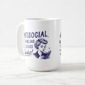 Antisociaal maar bereid om boeken Mok te bespreken (Voorkant links)