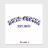 Antisociaal-paarse tekst 2023 sticker (Vel)