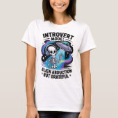 Antisociaal skelet UFO Funny Space Introvert T-shirt (Voorkant)