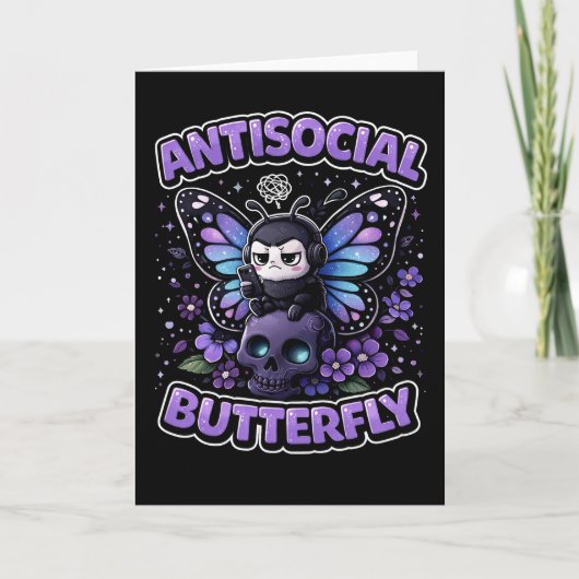 Antisocial Butterfly Feestdagen Kaart (Voorkant)