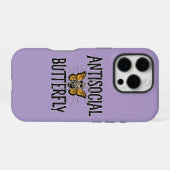Antisocial Butterfly - grappige kluizenaar iPhone Hoesje (Achterkant horizontaal)
