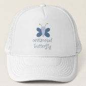 Antisocial Butterfly Trucker Hat – Dull Blue Pet (Voorkant)