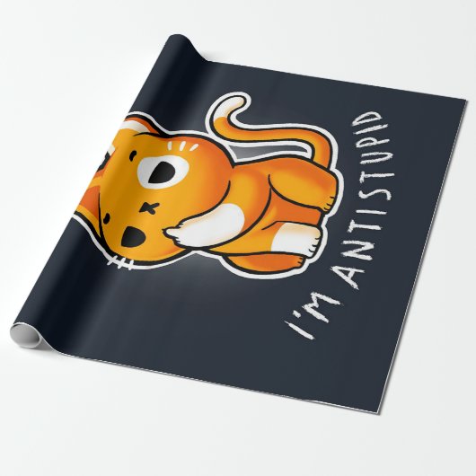 Antisocial Cute Cat Gift| Cat For Valentines  Cadeaupapier (Uitgerold)