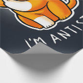 Antisocial Cute Cat Gift| Cat For Valentines  Cadeaupapier (Hoek)