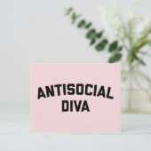 Antisocial Diva Funny Quote Briefkaart (Staand voorkant)