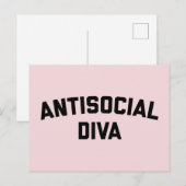 Antisocial Diva Funny Quote Briefkaart (Voorkant / Achterkant)