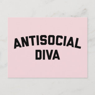 Antisocial Diva Funny Quote Briefkaart