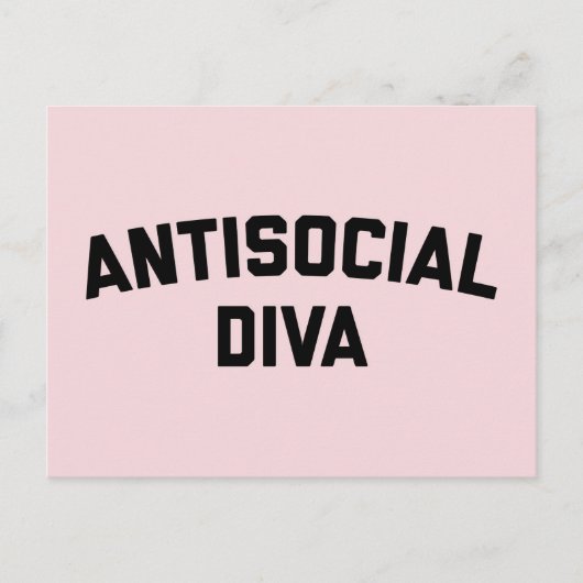 Antisocial Diva Funny Quote Briefkaart (Voorkant)