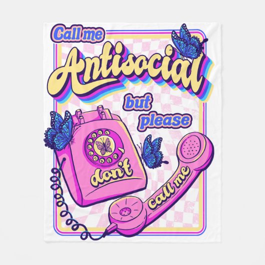 AntiSocial Fleece Deken (Voorkant)