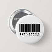 antisociale barcode ontwerp ronde button 5,7 cm (Voorkant /achterkant)