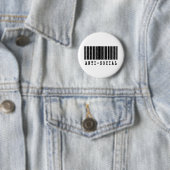 antisociale barcode ontwerp ronde button 5,7 cm (In situ)