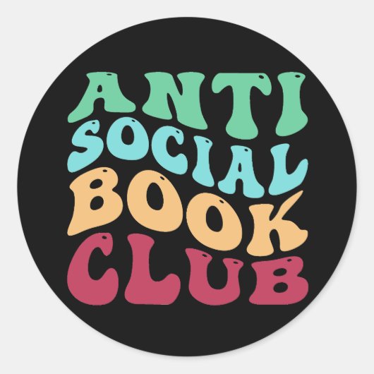 Antisociale Boek Club Ronde Sticker (Voorkant)