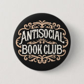 Antisociale boekenclub ronde button 5,7 cm (Voorkant)