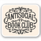 Antisociale boekenclub sticker (Voorkant)