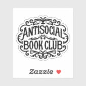 Antisociale boekenclub sticker (Vel)