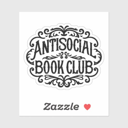 Antisociale boekenclub sticker (Vel)