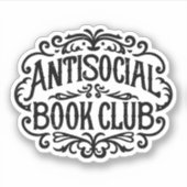 Antisociale boekenclub sticker (Voorkant)
