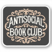 Antisociale boekenclub sticker (Voorkant)