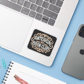 Antisociale boekenclub sticker (Laptop met iPhone)