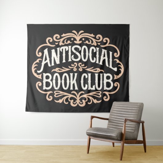 Antisociale boekenclub wandkleed (In Situ (horizontaal))