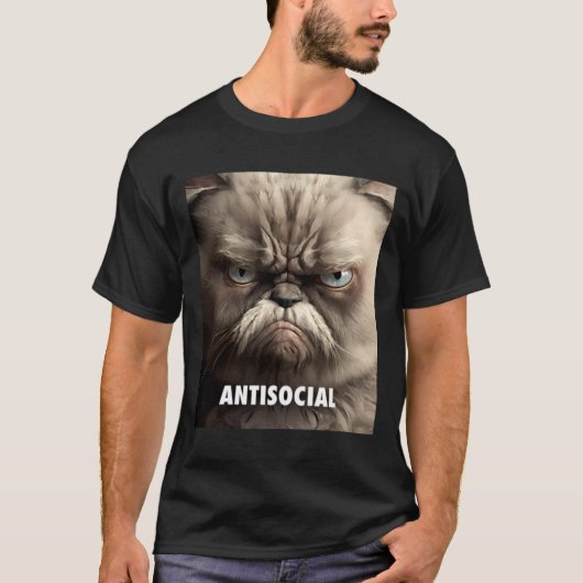 Antisociale bruinkat 1 t-shirt (Voorkant)
