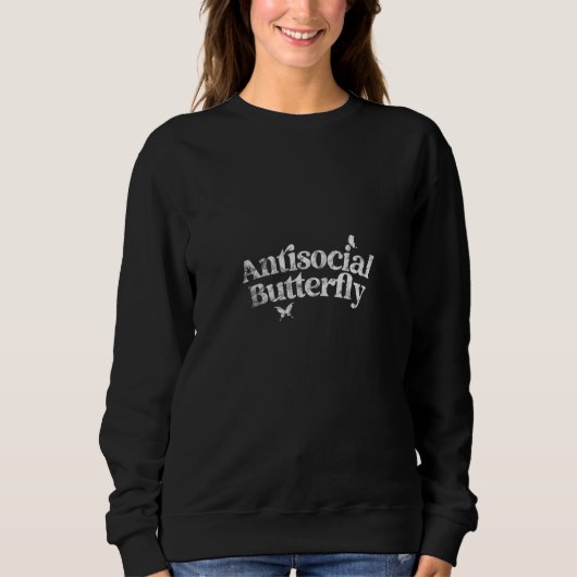 Antisociale Butterfly Funny Pun Introvert Retro Trui (Voorkant)