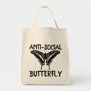 ANTISOCIALE BUTTERFLY GROCERY-TAS TOTE BAG