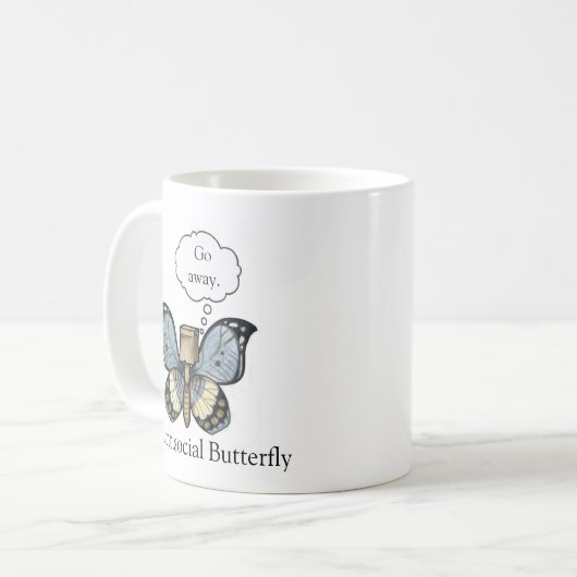 Antisociale Butterfly-Mok Koffiemok (Voorkant links)