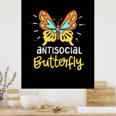 Antisociale Butterfly Poster (Keuken)