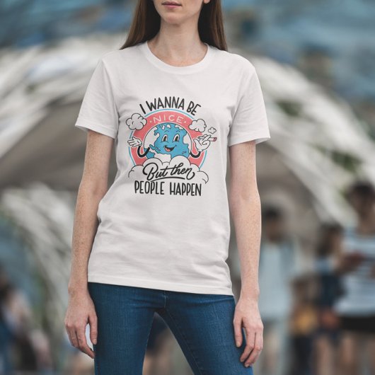 Antisociale Earth Retro Cartoon T-shirt