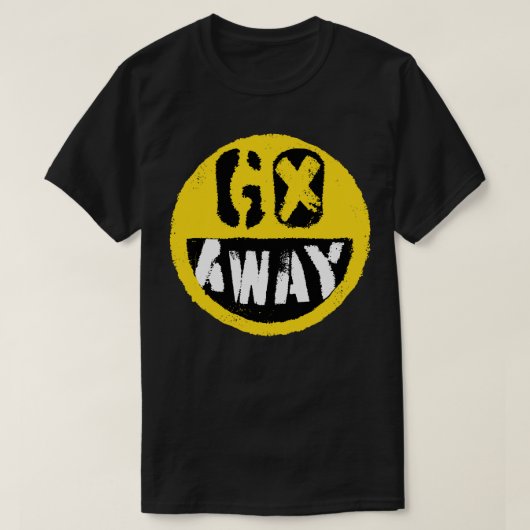 Antisociale Go Away Emoji Design Grappig Un Happy T-shirt (Design voorkant)