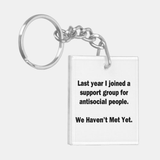 Antisociale groep sleutelhanger (Voorkant Links)