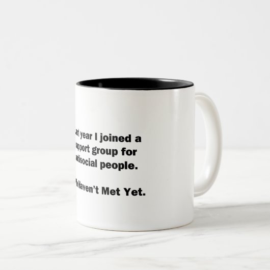 Antisociale groep tweekleurige koffiemok (Voorkant rechts)