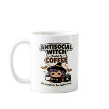 Antisociale Heks Gedreven Door Koffie Halloween