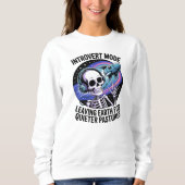 Antisociale Introvert Funny Skeleton Space Alien Trui (Voorkant)