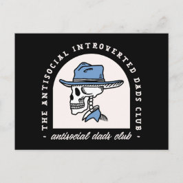Antisociale introverte vader cowboy donker western feestdagenkaart