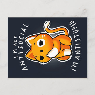 Antisociale kat Cat Cat Cat Cat Cat Cat for Birthd Aankondigingskaart