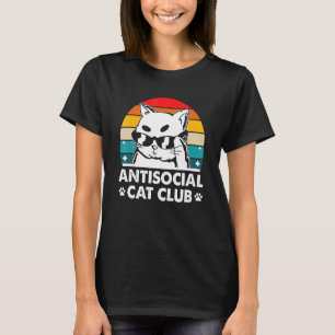 Antisociale Kat Club Introvert Kat Eenzame Kitten T-shirt