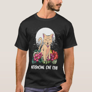 Antisociale Kat Club Introvert Kat Huiselijk Katje T-shirt