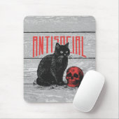 Antisociale kat en schedel muismat (Met muis)